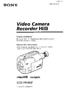 Sony CCD TRV 60 E manual. Camera Instructions.